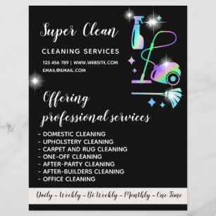 Prospectus 21,6 Cm X 24,94 Cm Maid Cleaning House Sparkling Rose Gold Flyer