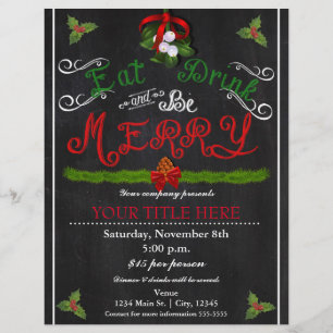 Prospectus 21,6 Cm X 24,94 Cm MANGEZ BUVEZ FÊTEZ Noël Craie Affiche de Fête