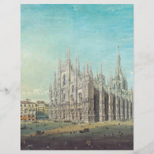 Prospectus 21,6 Cm X 24,94 Cm Milan Piazza del Duomo années 1850 par Carlo Bosso