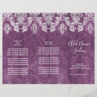 Modèle de Damas Vintage Plum avec finition Grungy