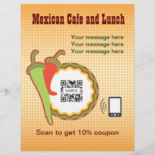 Prospectus 21,6 Cm X 24,94 Cm Modèle de dépliant pour restaurant mexicain