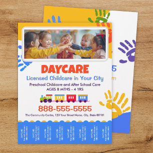 Prospectus 21,6 Cm X 24,94 Cm Modèle de flyer à détacher pour la garde d'enfants