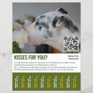 Prospectus 21,6 Cm X 24,94 Cm modèle de flyer détachable pour rencontre canine