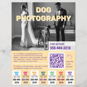 Prospectus 21,6 Cm X 24,94 Cm Modèle de prospectus pour photographe de chiens co