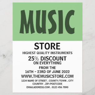 Prospectus 21,6 Cm X 24,94 Cm Modern Bold, magasin d'instruments de musique
