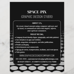 Prospectus 21,6 Cm X 24,94 Cm Monochrome Graphic, Graphic Designer publicité