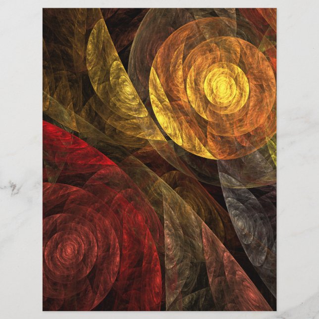 Prospectus 21,6 Cm X 24,94 Cm Motif d'art abstrait moderne floral tournesol (Devant)