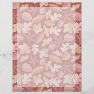 Prospectus 21,6 Cm X 24,94 Cm Motif de feuilles de Marsala