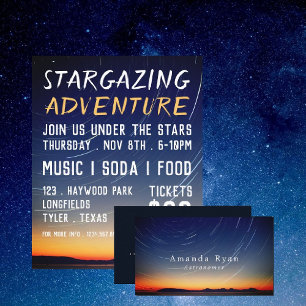 Prospectus 21,6 Cm X 24,94 Cm Mountain Stars, Planetarium Event Publicité