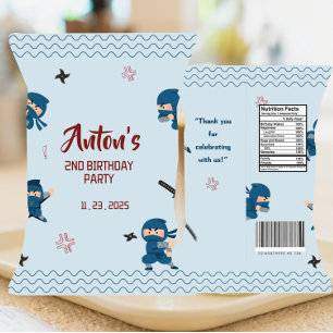 Prospectus 21,6 Cm X 24,94 Cm Ninja Warrior Anniversaire Favoriser Chip Bag Wrap