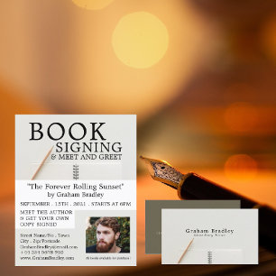 Prospectus 21,6 Cm X 24,94 Cm Notebook & Pencil Writers Book Signing Advertising