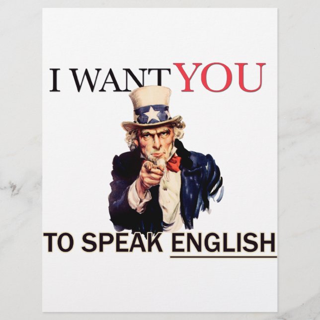 Prospectus 21,6 Cm X 24,94 Cm Oncle Sam a dit que je veux que tu parles anglais (Devant)
