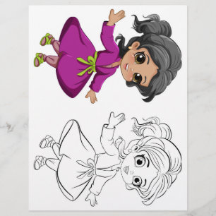 Prospectus 21,6 Cm X 24,94 Cm Page de coloriage fille danse mignonne
