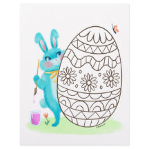 Pages de coloriage des lapins et des oeufs de lapi
