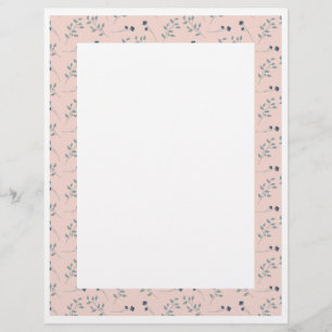 Prospectus 21,6 Cm X 24,94 Cm Papeterie de bordure florale imprimée