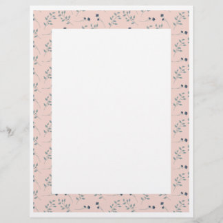 Prospectus 21,6 Cm X 24,94 Cm Papeterie de bordure florale imprimée