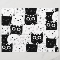Papier à rebut chaton noir et blanc