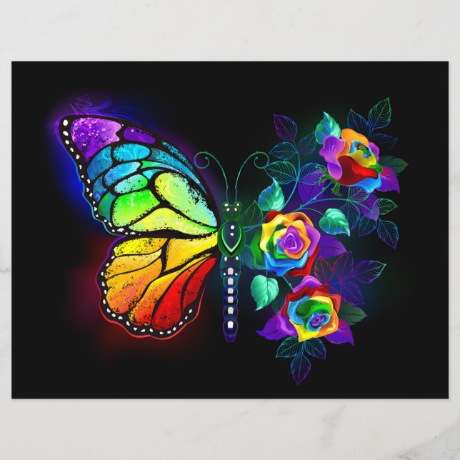 Prospectus 21,6 Cm X 24,94 Cm Papillon arc-en-ciel (Devant)
