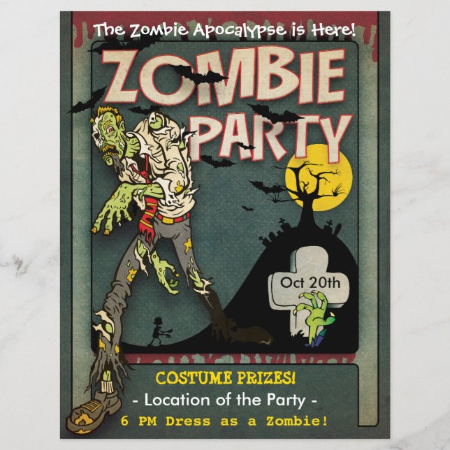 Prospectus 21,6 Cm X 24,94 Cm Parti Zombie d'Halloween (Dos)