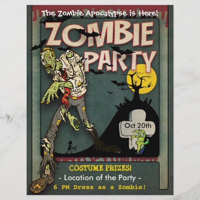 Prospectus 21,6 Cm X 24,94 Cm Parti Zombie d'Halloween (Dos)