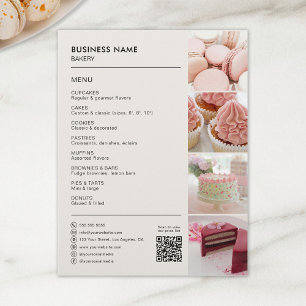 Prospectus 21,6 Cm X 24,94 Cm Pâtisserie Gâteau Cupcake Menu Entreprise