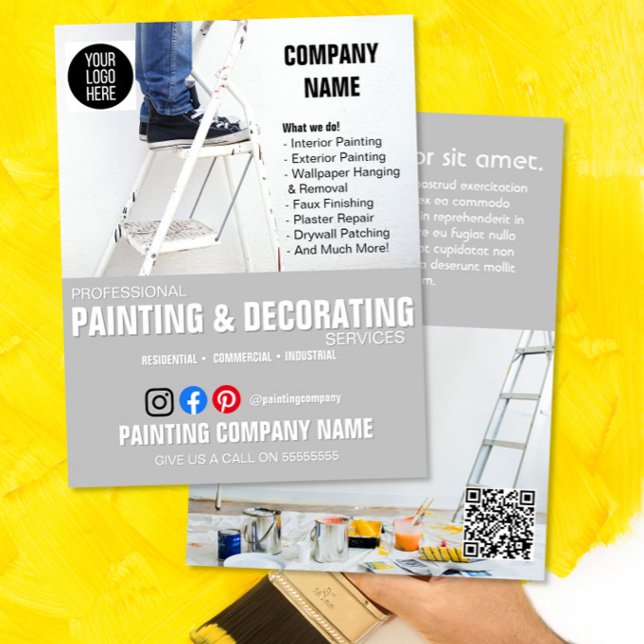 Prospectus 21,6 Cm X 24,94 Cm PEINTURE & DÉCORATION services flyer d'entreprise (Créateur téléchargé)
