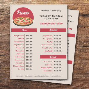 Prospectus 21,6 Cm X 24,94 Cm Pepperoni Pizza - Pizzeria Menu & Tarifs Circulair
