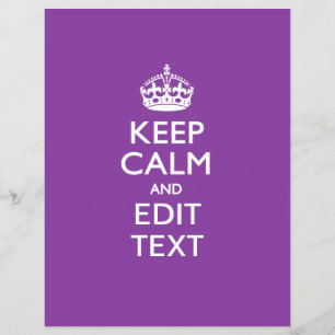 Prospectus 21,6 Cm X 24,94 Cm Personalized KEEP CALM AND Edit Text on Purple