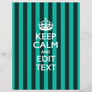 Prospectus 21,6 Cm X 24,94 Cm Personalized KEEP CALM Your Text Turquoise Stripes