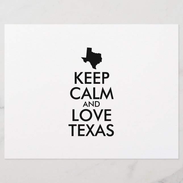 Prospectus 21,6 Cm X 24,94 Cm Personnalisable GARDEZ VOTRE CALME et AIMEZ TEXAS (Devant)