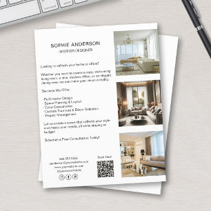 Prospectus 21,6 Cm X 24,94 Cm Photos personnalisées QR Code Social Media Profess