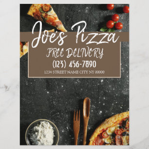 Prospectus 21,6 Cm X 24,94 Cm Pizza Shop Restaurant Flyer