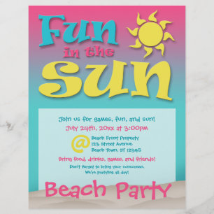 Prospectus 21,6 Cm X 24,94 Cm Plaisir au soleil - Beach Party Flyers