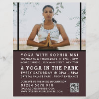 Posture méditative, publicité pour cours de yoga