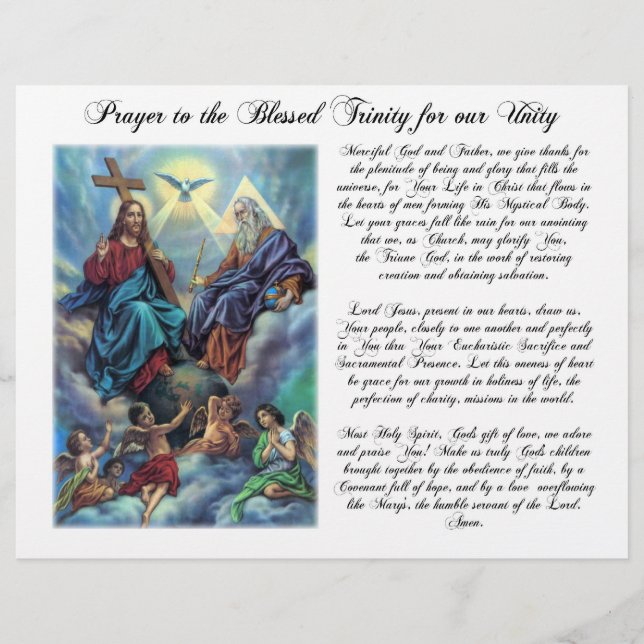 Prospectus 21,6 Cm X 24,94 Cm Prière de la Sainte Trinité pour l'unité (Devant)