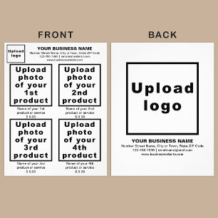 Prospectus 21,6 Cm X 24,94 Cm Produits ou services commerciaux sur dépliant blan