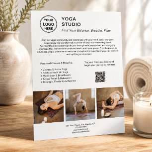 Prospectus 21,6 Cm X 24,94 Cm Professeur d'enseignant de yoga Promotional Busine