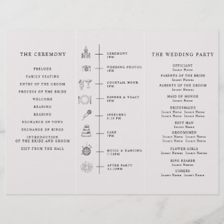 Prospectus 21,6 Cm X 24,94 Cm Program Minimalist Timeline for a Modern Wedding.