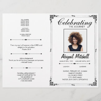 Prospectus 21,6 Cm X 24,94 Cm Programme de Funérailles | Célébration du Voyage |