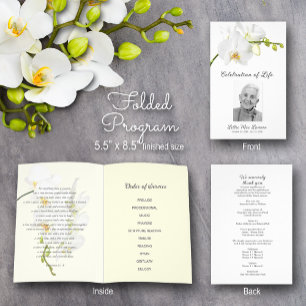 Prospectus 21,6 Cm X 24,94 Cm Programme funéraire des orchidées Célébration de l