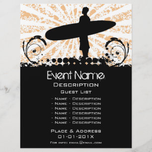 Prospectus 21,6 Cm X 24,94 Cm Promotion d'événement de surf