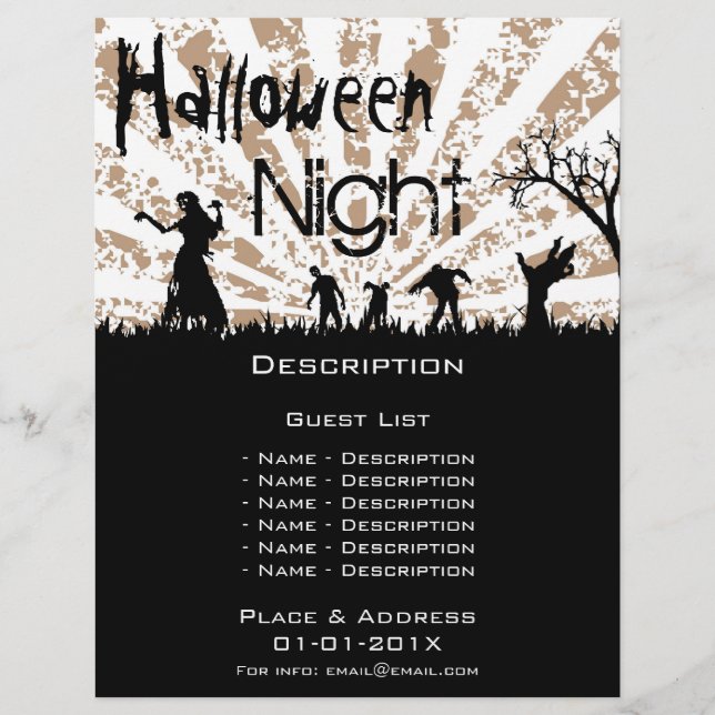 Prospectus 21,6 Cm X 24,94 Cm Promotion d'événement Halloween (Devant)