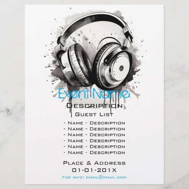 Prospectus 21,6 Cm X 24,94 Cm Promotion d'événements musicaux (Devant)