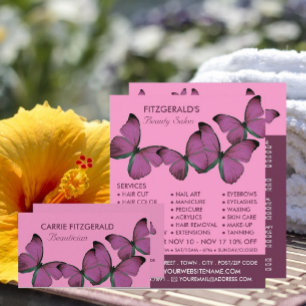 Prospectus 21,6 Cm X 24,94 Cm Purple Butterflies, Beautician, Beauty Salon