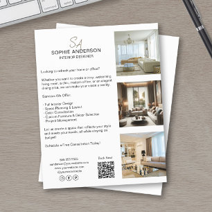 Prospectus 21,6 Cm X 24,94 Cm QR Professionnel d'Affaires de Photo de Monogramme