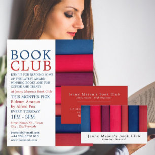 Prospectus 21,6 Cm X 24,94 Cm Rangée de livres, Club de livres Publicité