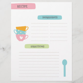 Prospectus 21,6 Cm X 24,94 Cm Recipe Template Page