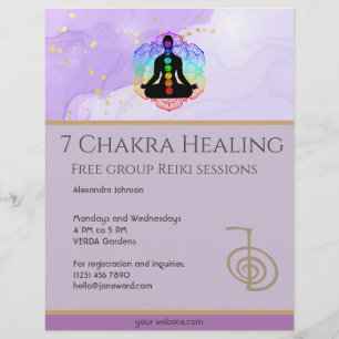 Prospectus 21,6 Cm X 24,94 Cm Reiki Master Zen Lavender Chakra Energy Healer