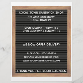 Prospectus 21,6 Cm X 24,94 Cm Restaurant Café Menu recto verso Circulaire