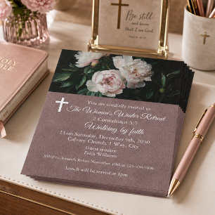 Prospectus 21,6 Cm X 24,94 Cm Retraite d'hiver pour femmes Blush Rose Floral Égl